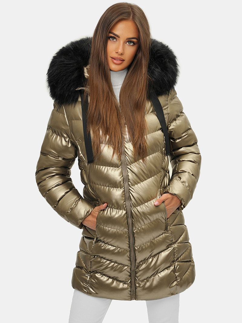 Дамско яке злато OZONEE JS/M778/403