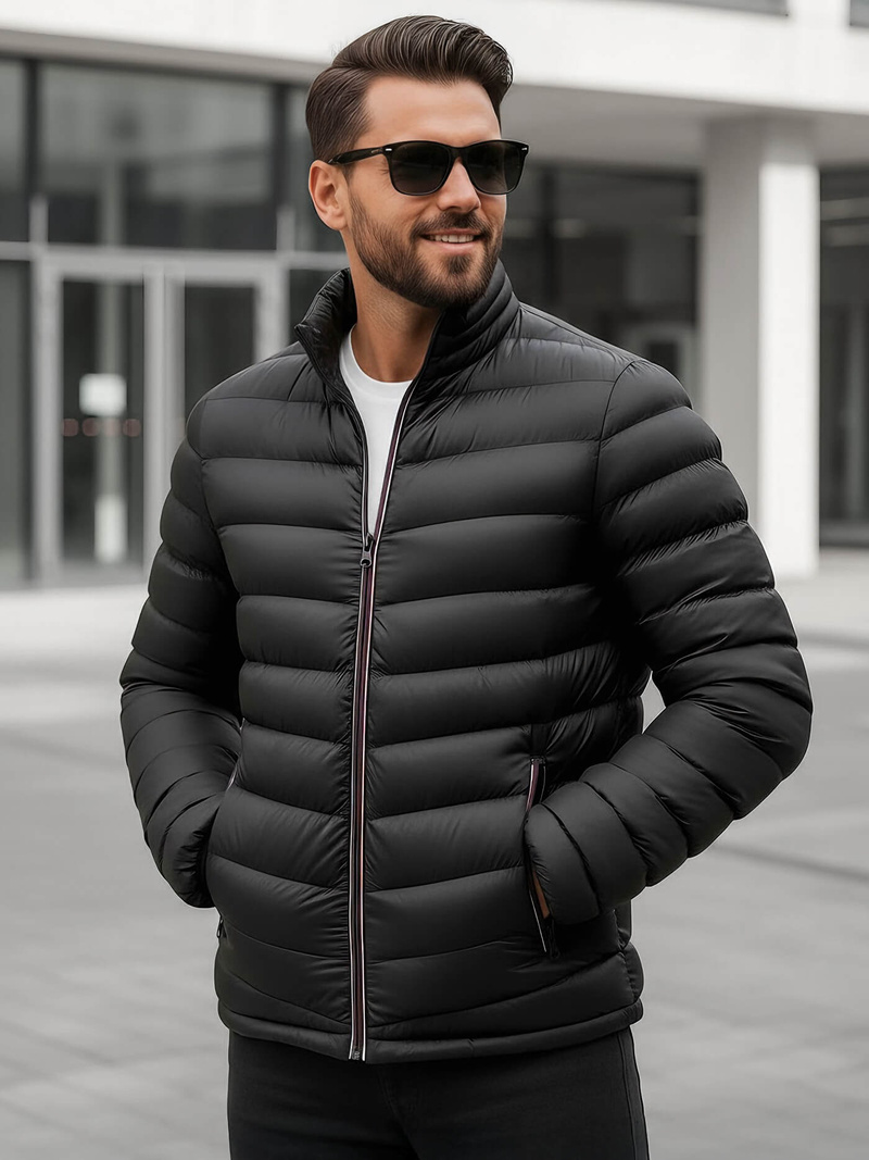 Мъжко яке черна OZONEE JS/SM71Z