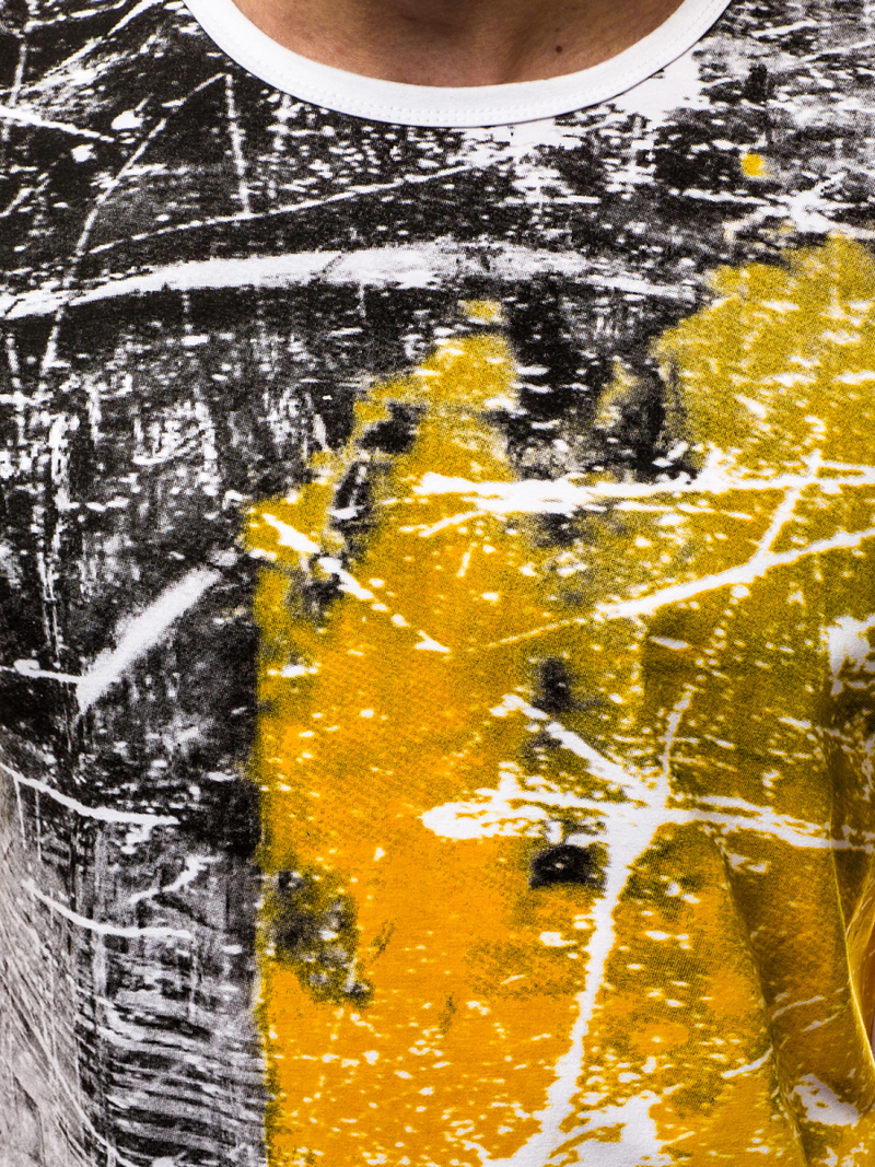 Мъжка тениска жълт OZONEE JS/SS10929