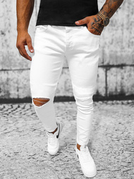 Мъжки дънки бяло OZONEE E/5391/01