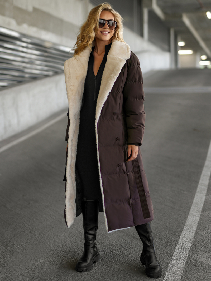 Дамско яке шоколад OZONEE JS/16M9168/158