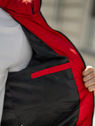 Зимно яке черно-червена OZONEE JS/31M5083/270