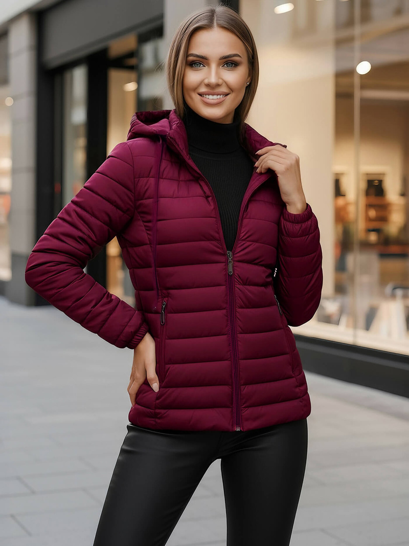 Дамско яке бордо OZONEE JS/16M9103/01Z