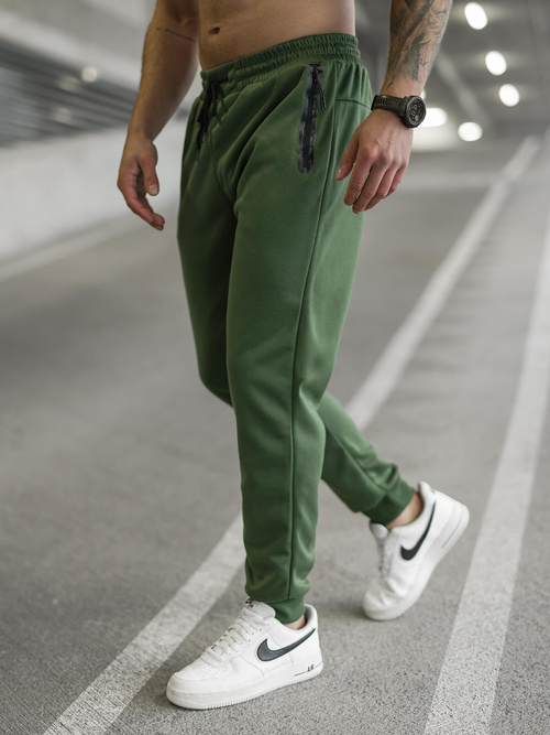 Мъжко долнище на анцуг цвят каки OZONEE JS/17K1998/29