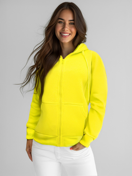 Дамски суичър жълт неонов OZONEE JS/W03Z