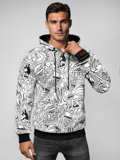 Мъжки Cуитшърт бяла OZONEE JS/8B1256/1Z