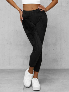 Дамско велурени спортни панталони черно OZONEE JS/92K521/3