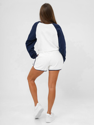 Дамски анцуг от две части бяло-тъмносиня OZONEE JS/M58631AB