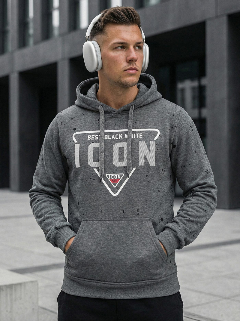 Мъжки суитшърт графитен OZONEE JS/8B1737/5