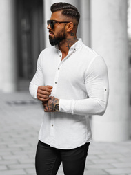 Мъжка риза бяла OZONEE O/V93