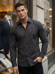 Мъжка риза черно OZONEE V/V184Z