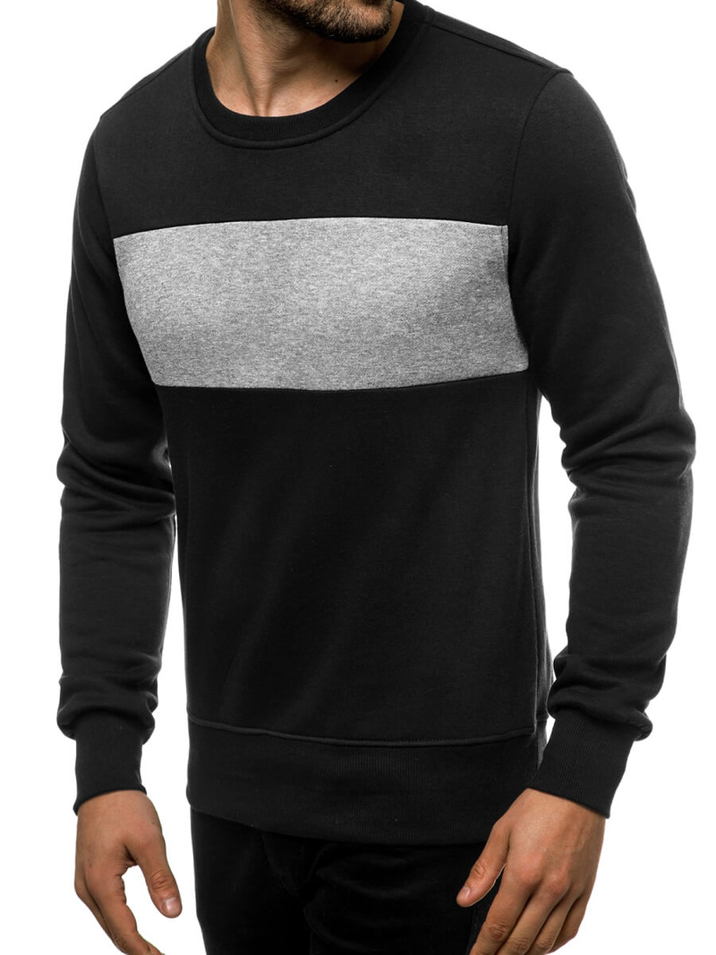 Мъжки суитшърт черно-сив OZONEE JS/2020/2