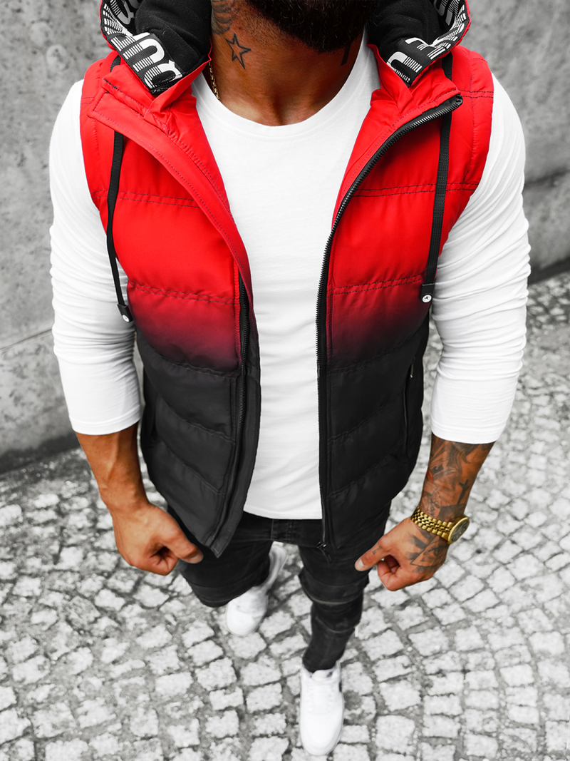 Мъжки елек червено-черна OZONEE JS/M757/270