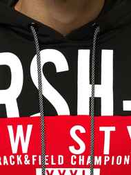 Мъжки суитшърт с качулка червена OZONEE JS/KS2115