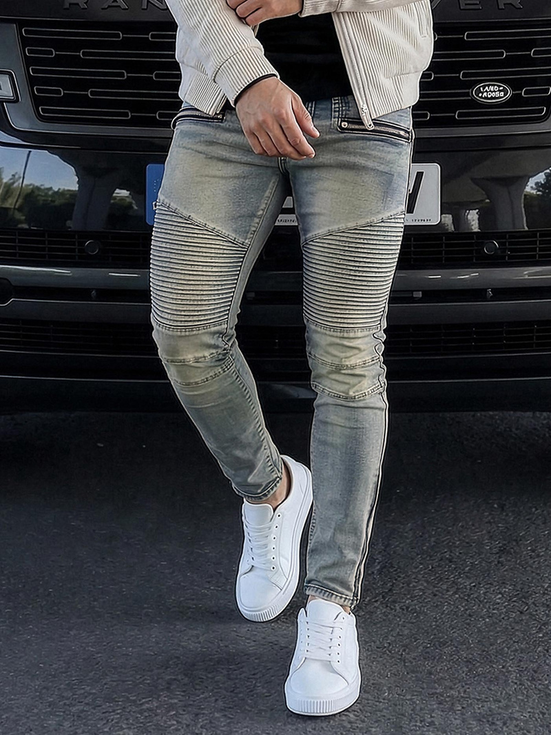 Мъжки дънки синьо OZONEE O/EM8886Z