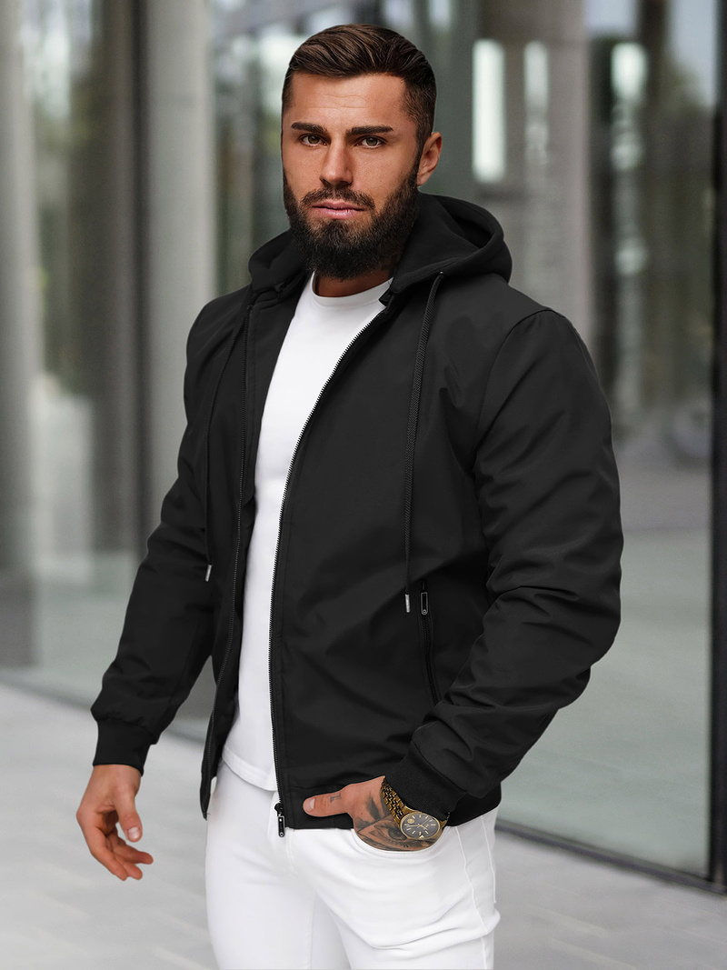 Мъжко яке черна OZONEE JS/62M9502/392