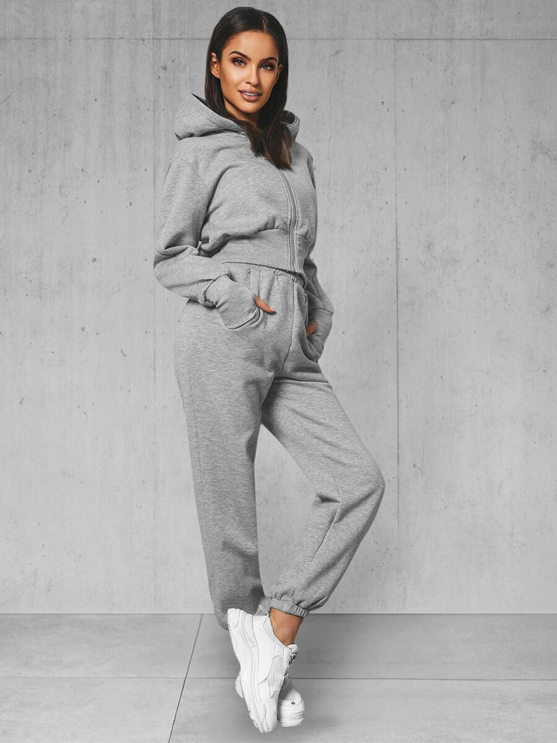 Дамски анцуг от две части сив OZONEE JS/8C79/2