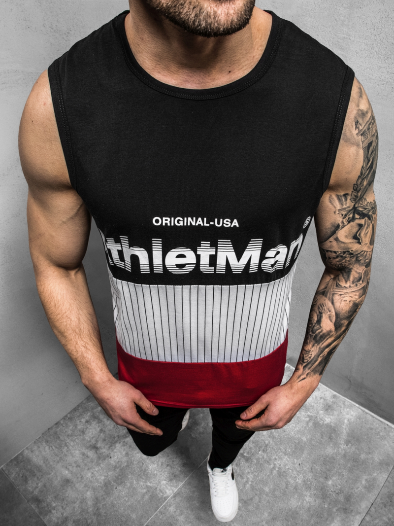 Мъжка тениска черна OZONEE JS/SS11065Z