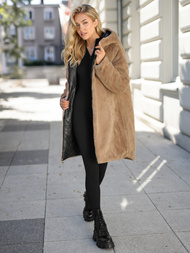 Дамско дълго зимно яке черно OZONEE JS/5M3352/392