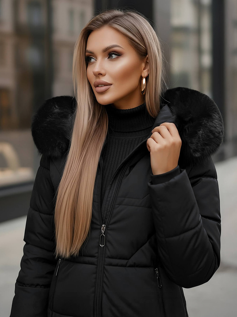 Дамско яке черно OZONEE JS/16M9099/392Z