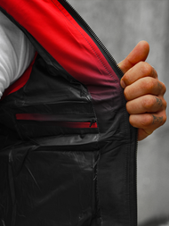 Мъжки елек червено-черна OZONEE JS/M757/270