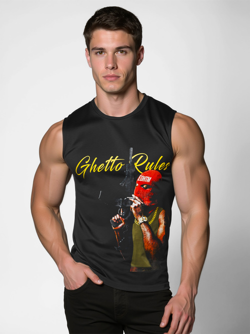 Мъжка тениска черна OZONEE O/T107/3Z