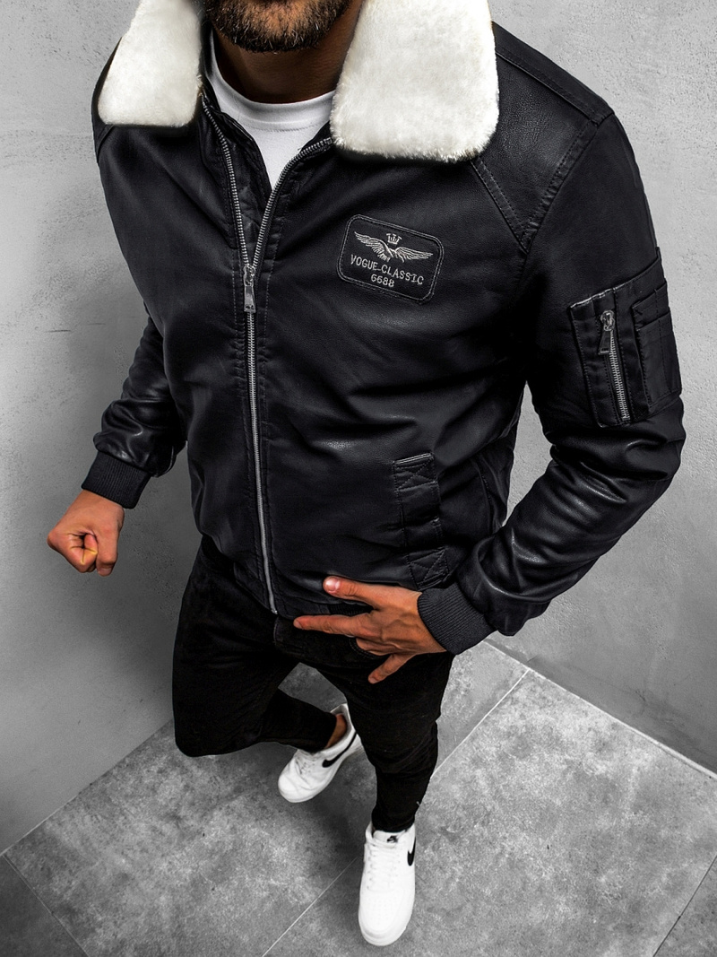 Мъжко яке черно OZONEE O/4811