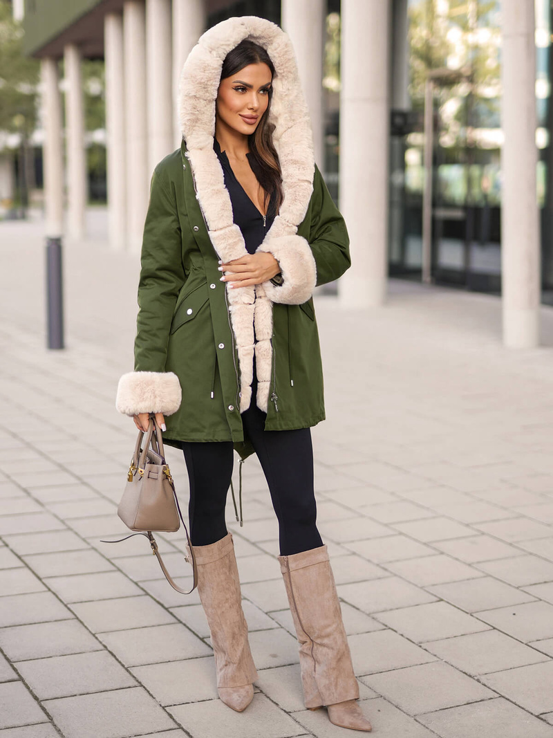 Дамско яке зелена OZONEE JS/M763/136Z