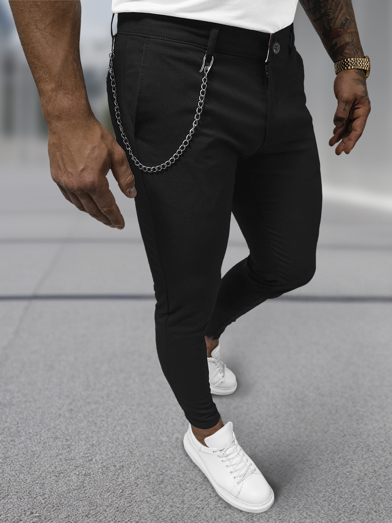 Мъжки панталони черни OZONEE DJ/3300