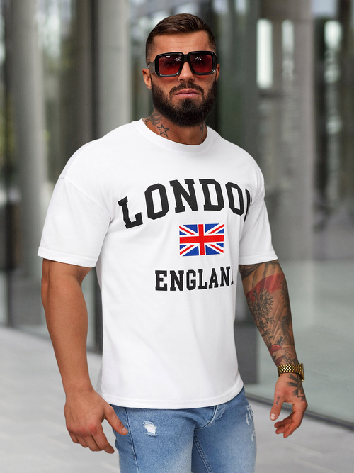 Мъжка тениска бял OZONEE JS/8B1373/1