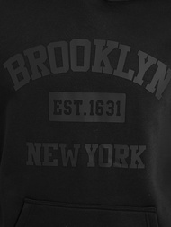 Мъжки суитшърт с качулка черен OZONEE JS/8B1969/3