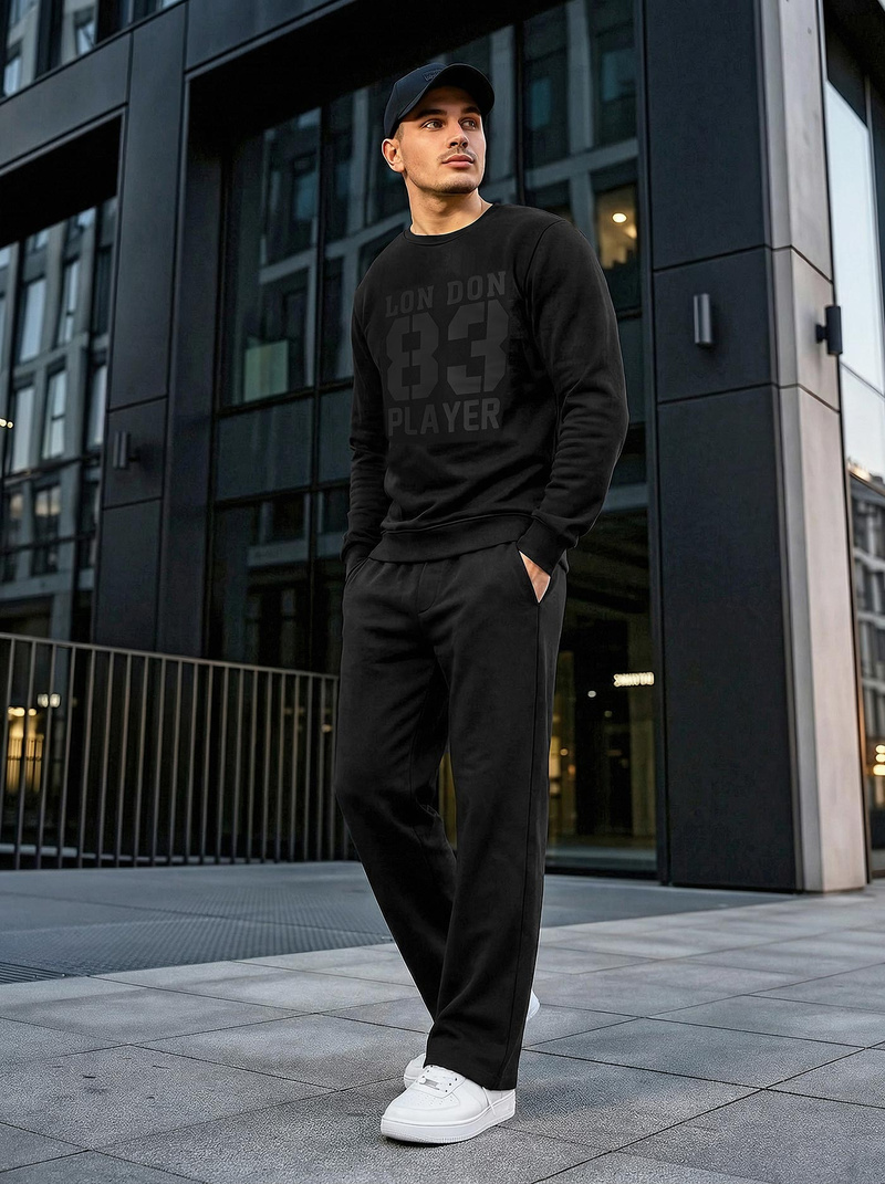 Мъжки суитшърт черен OZONEE JS/8B1976/3