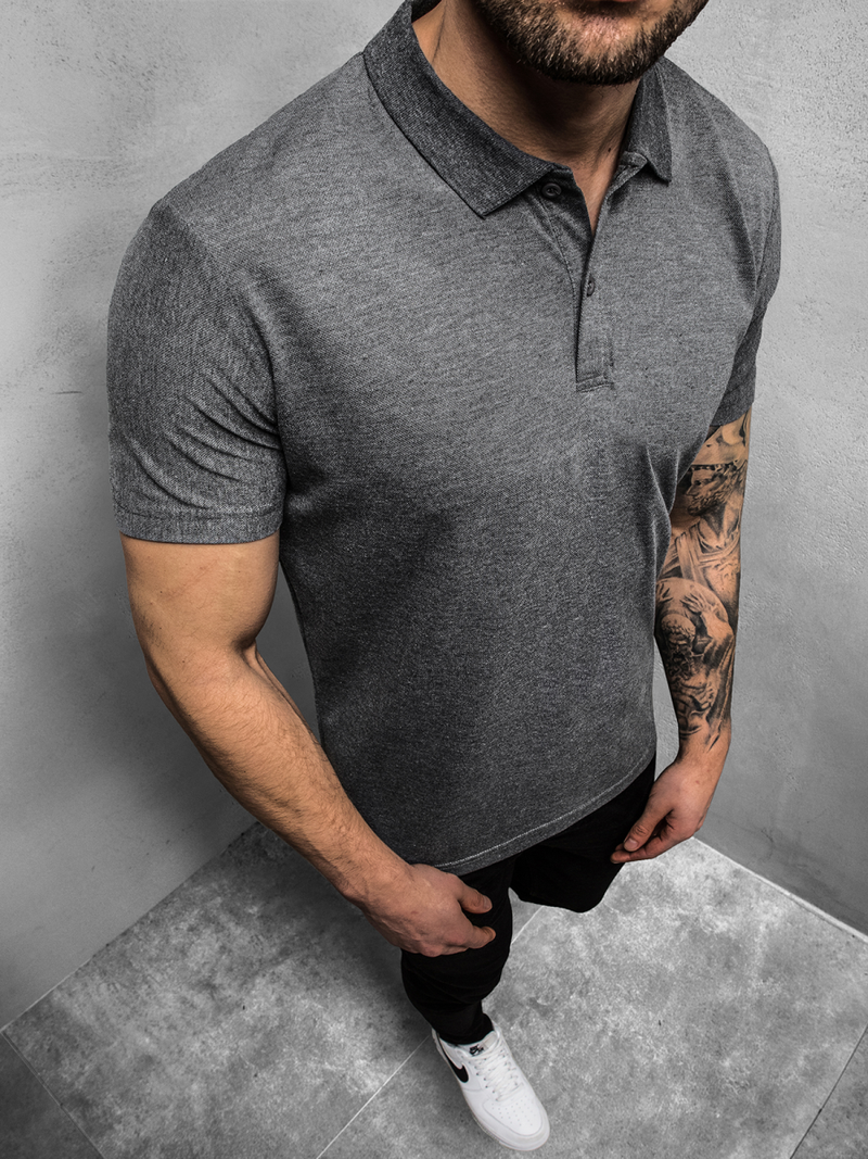 Мъжка поло тениска графитна OZONEE JS/GD01Z