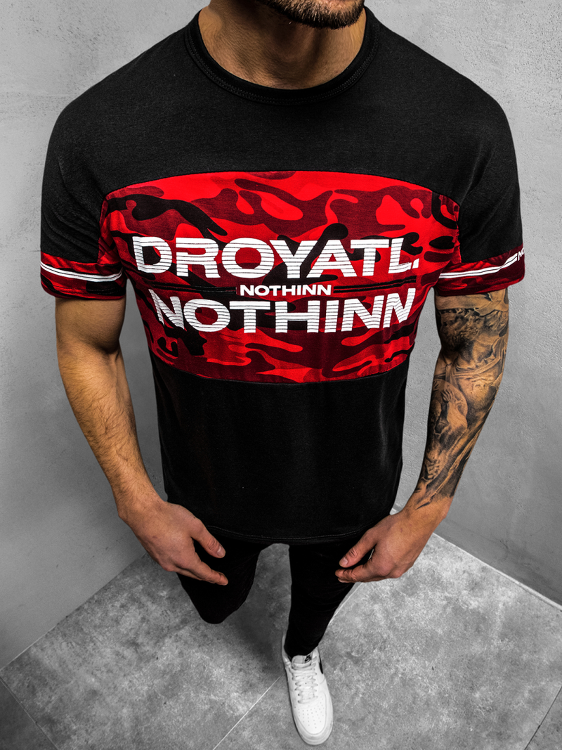 Мъжка тениска черен OZONEE JS/SS10976Z