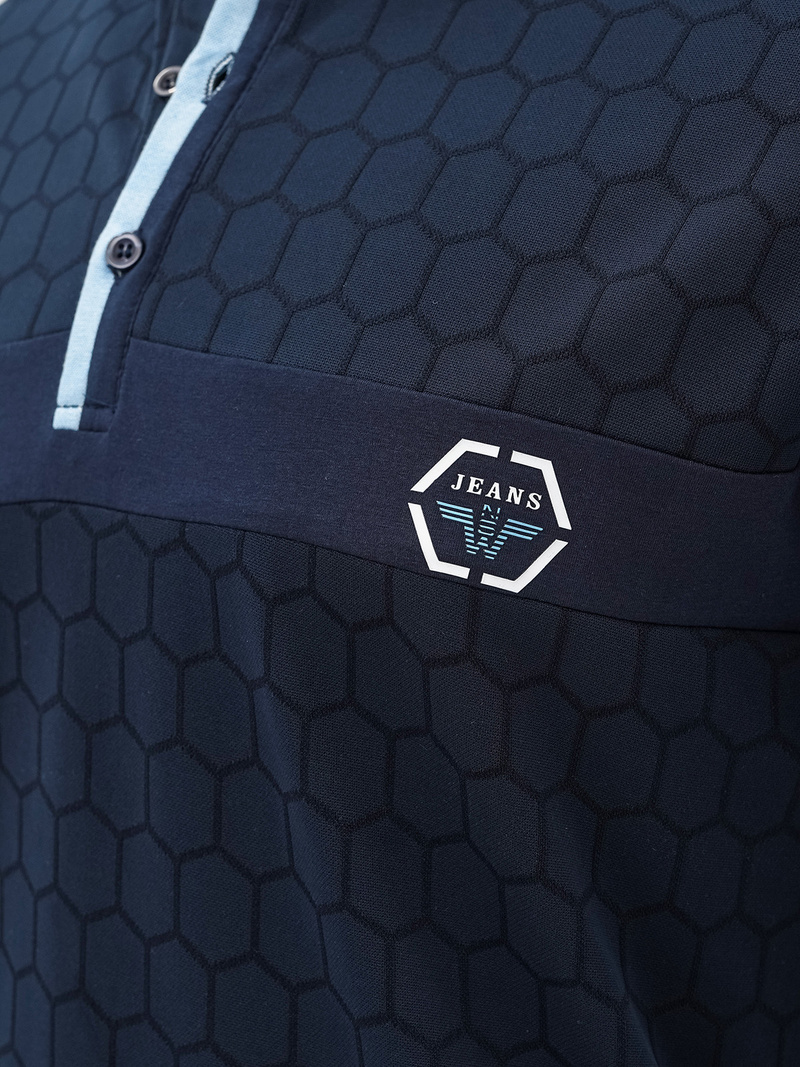 Мъжка поло тениска тъмносиньо OZONEE O/QQ922