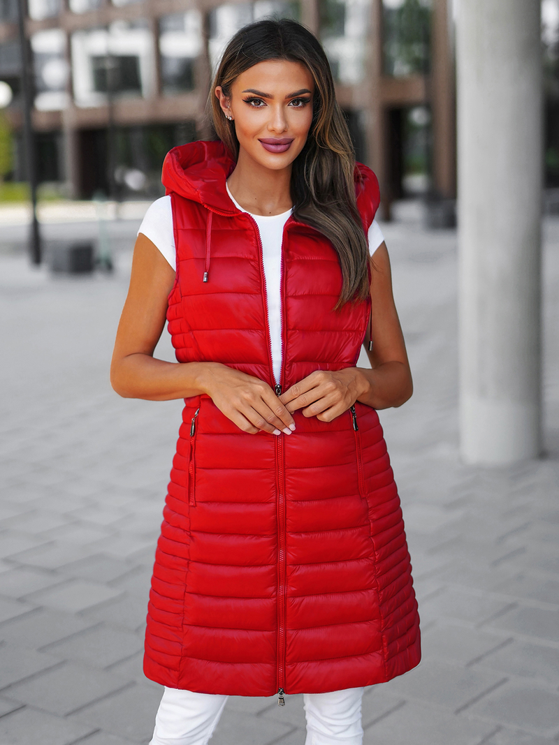 Дамска жилетка червена OZONEE JS/16M9113/270