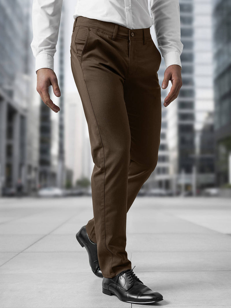 Мъжки панталони кафяво OZONEE V/5100