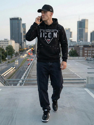 Мъжки суитшърт черно OZONEE JS/8B1737/3Z