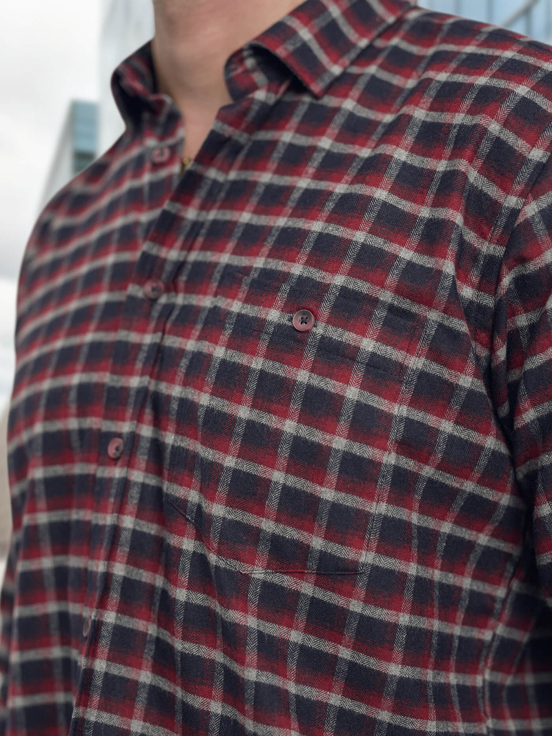 Мъжка риза бордо OZONEE V/V176