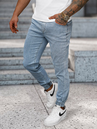 Мъжки дънки jogger светлосиньо OZONEE NB/MP0272BC