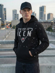 Мъжки суитшърт черно OZONEE JS/8B1737/3Z