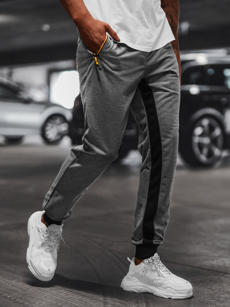 Мъжко долнище на анцуг графитно OZONEE JS/68K10357Z