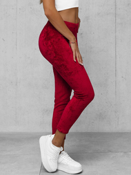 Дамско велурени спортни панталони бордо OZONEE JS/92K521/35