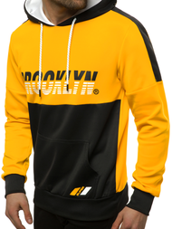 Мъжки суитшърт жълто-черно OZONEE JS/DD20127