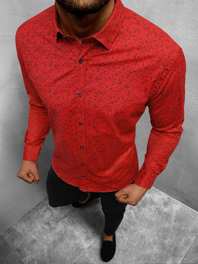 Мъжка риза червена OZONEE O/3122