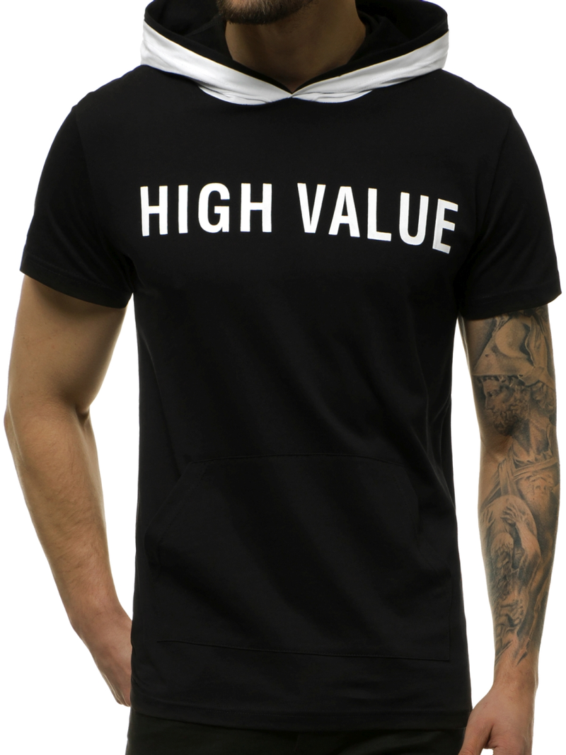 Мъжка Тениска черни OZONEE MAD/3076