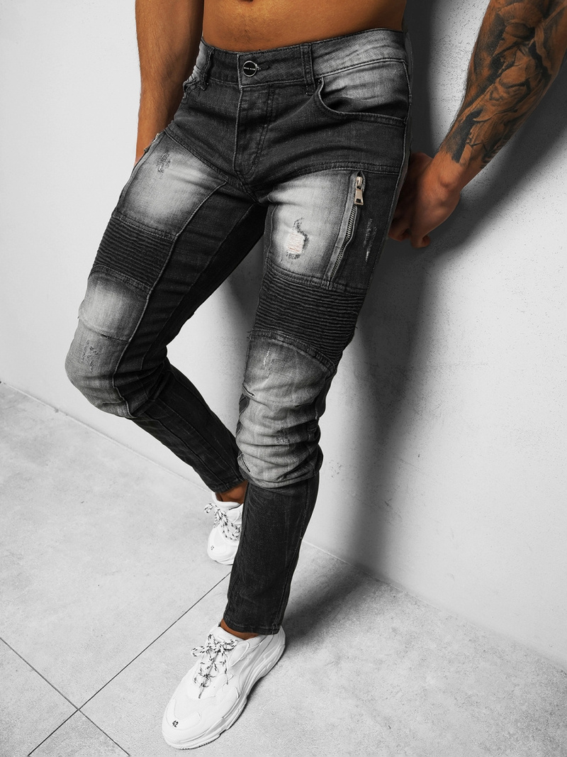 Мъжки дънки черни OZONEE NB/MP0046N