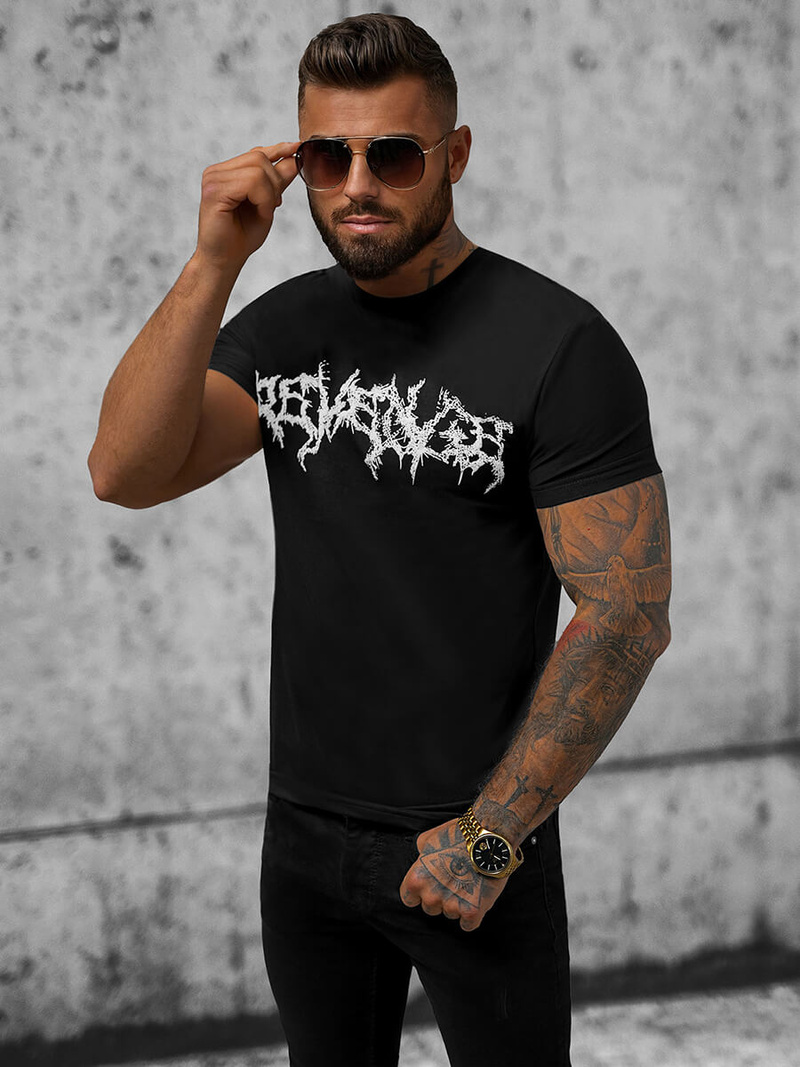 Мъжка тениска черен OZONEE NB/MT3027