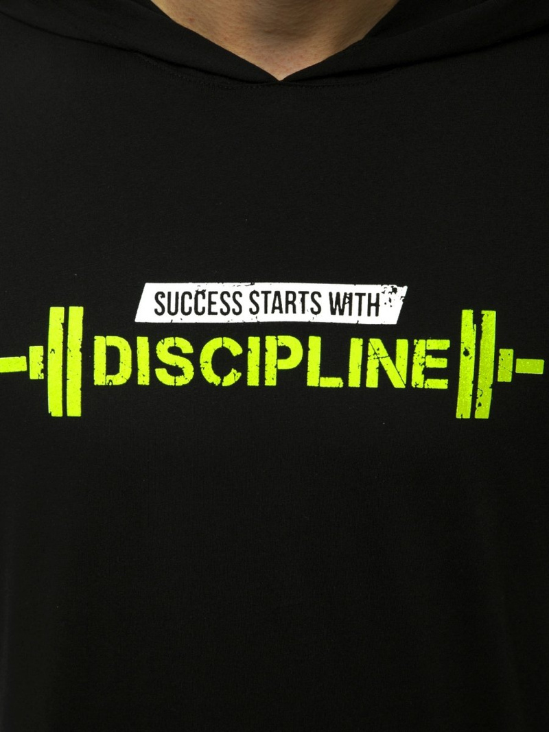 Мъжка тениска черно жълто OZONEE MACH/M1211