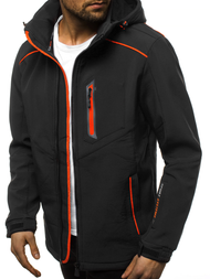 Мъжко яке SOFTSHELL черно и оранжево OZONEE GE/12259